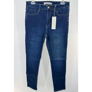 Just USA Womens Flat Front Denim Mid Rise Skinny Jeans Size 31/12 Blue NWT